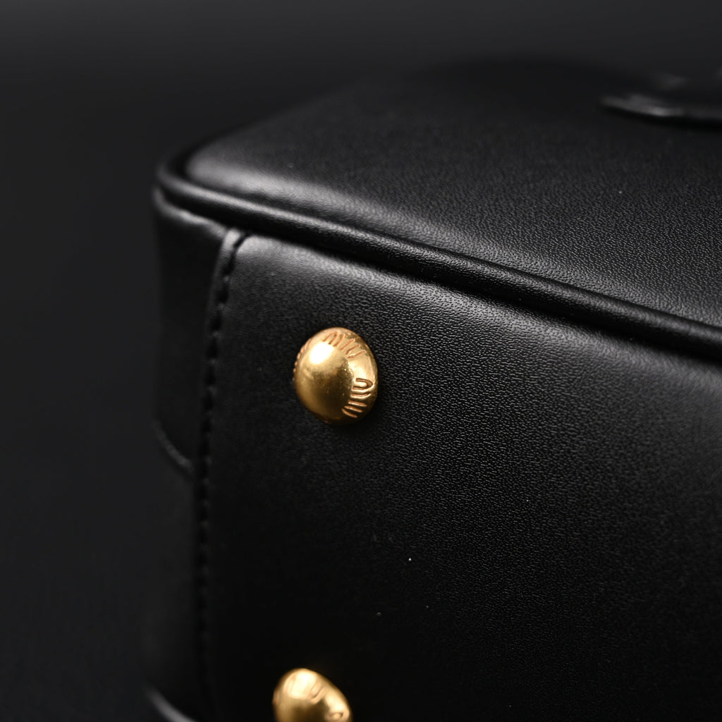 Miu Miu Leather Top Handle Satchel – Classic Black Satchel Bag product image 16, provided for visual reference and product