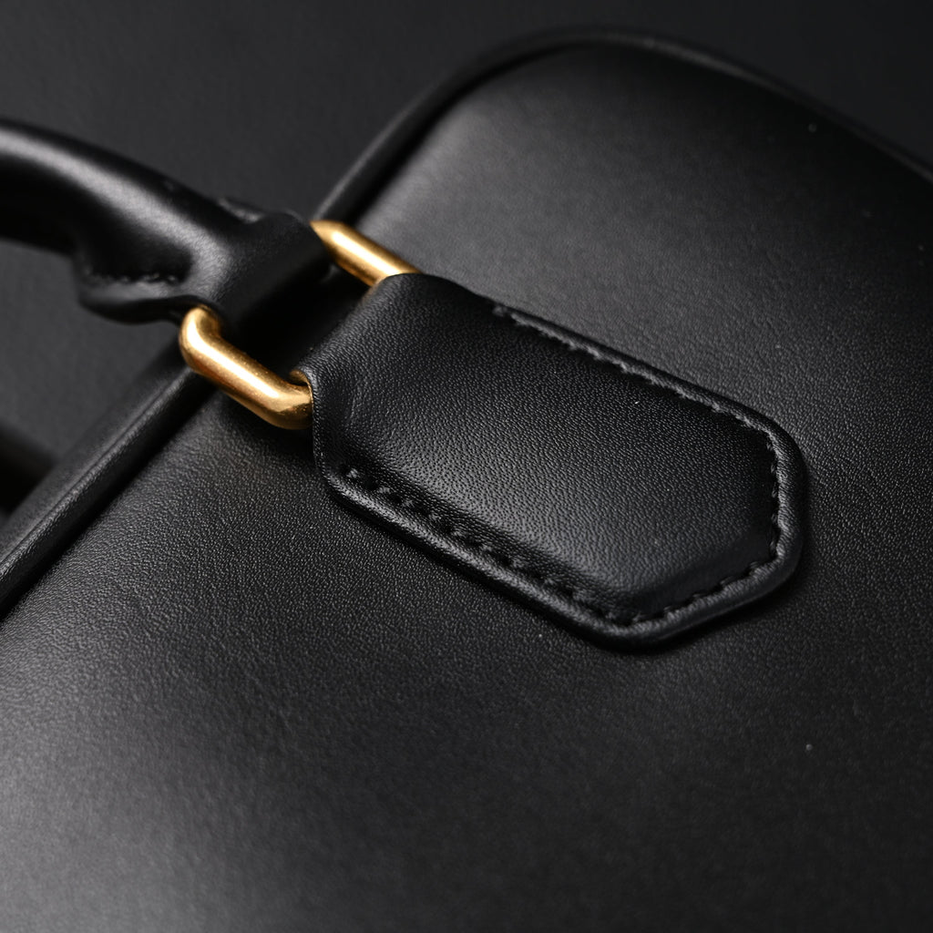 Miu Miu Black Matelassé Leather Satchel Bag – Mini Top Handle - Black with Gold-Tone Accents product image 20, provided for