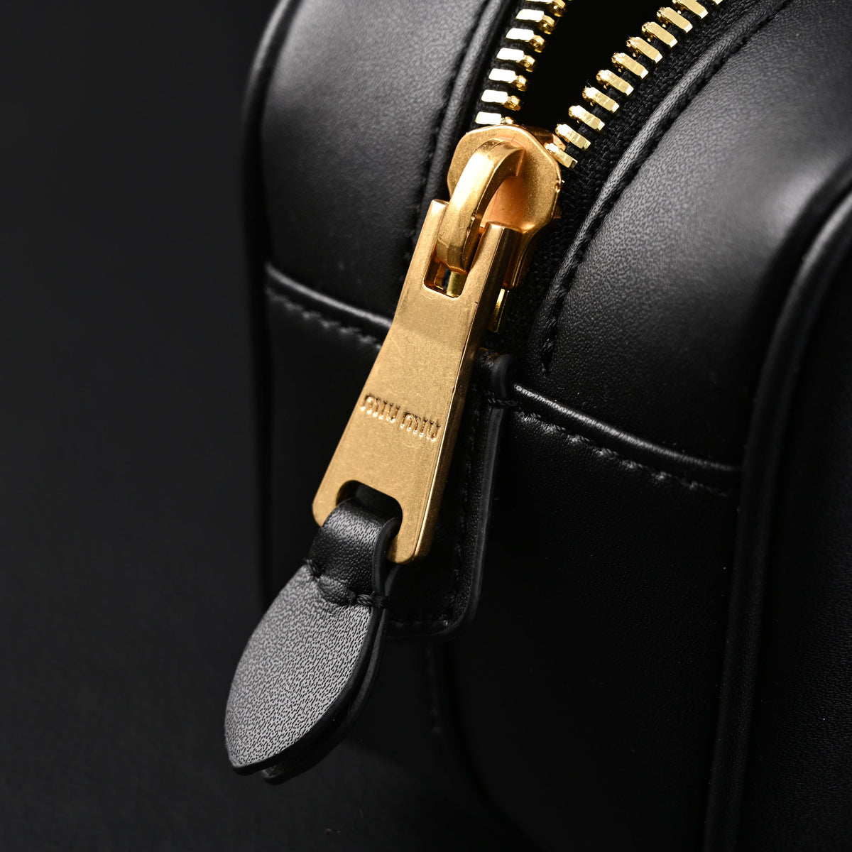 Miu Miu Leather Top Handle Satchel – Classic Black Satchel Bag product image 4, provided for visual reference and product