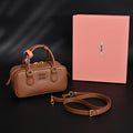 Miu Miu Leather Top Handle Satchel – Caramel Brown Satchel Bag product image 1, provided for visual reference and product