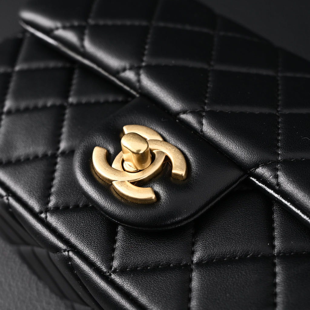 Chanel Classic Flap Mini Bag – Black Quilted Lambskin with Gold-Tone Hardware product image 7, provided for visual reference
