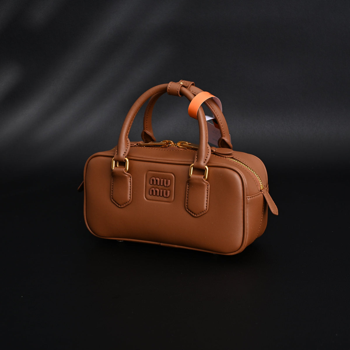 Miu Miu Leather Top Handle Satchel – Caramel Brown Satchel Bag product image 9, provided for visual reference and product