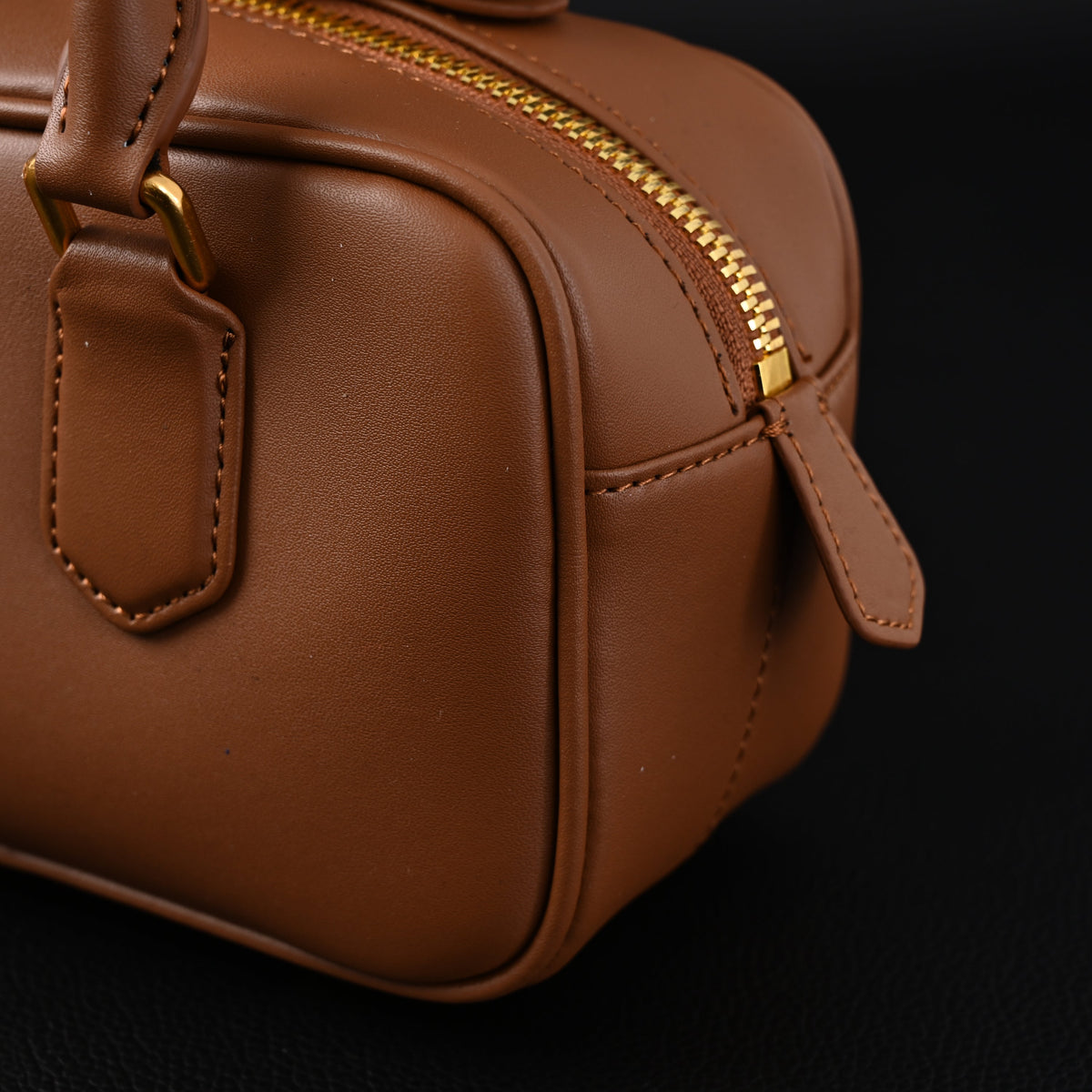 Miu Miu Leather Top Handle Satchel – Caramel Brown Satchel Bag product image 12, provided for visual reference and product