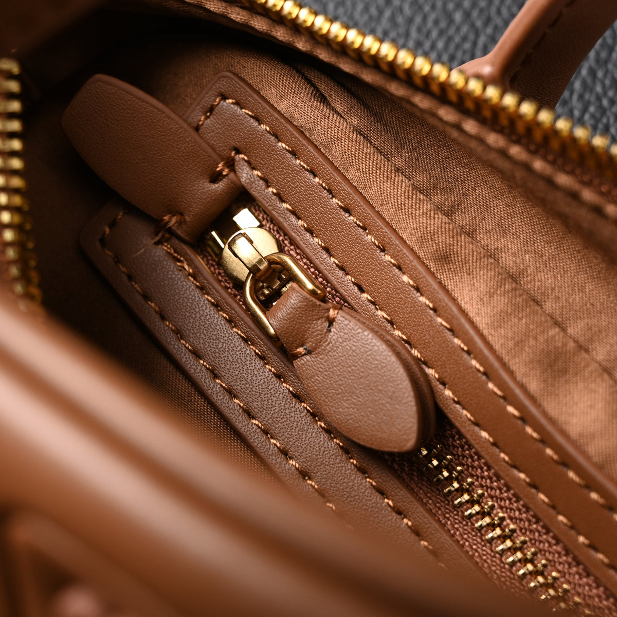 Miu Miu Leather Top Handle Satchel – Caramel Brown Satchel Bag product image 2, provided for visual reference and product