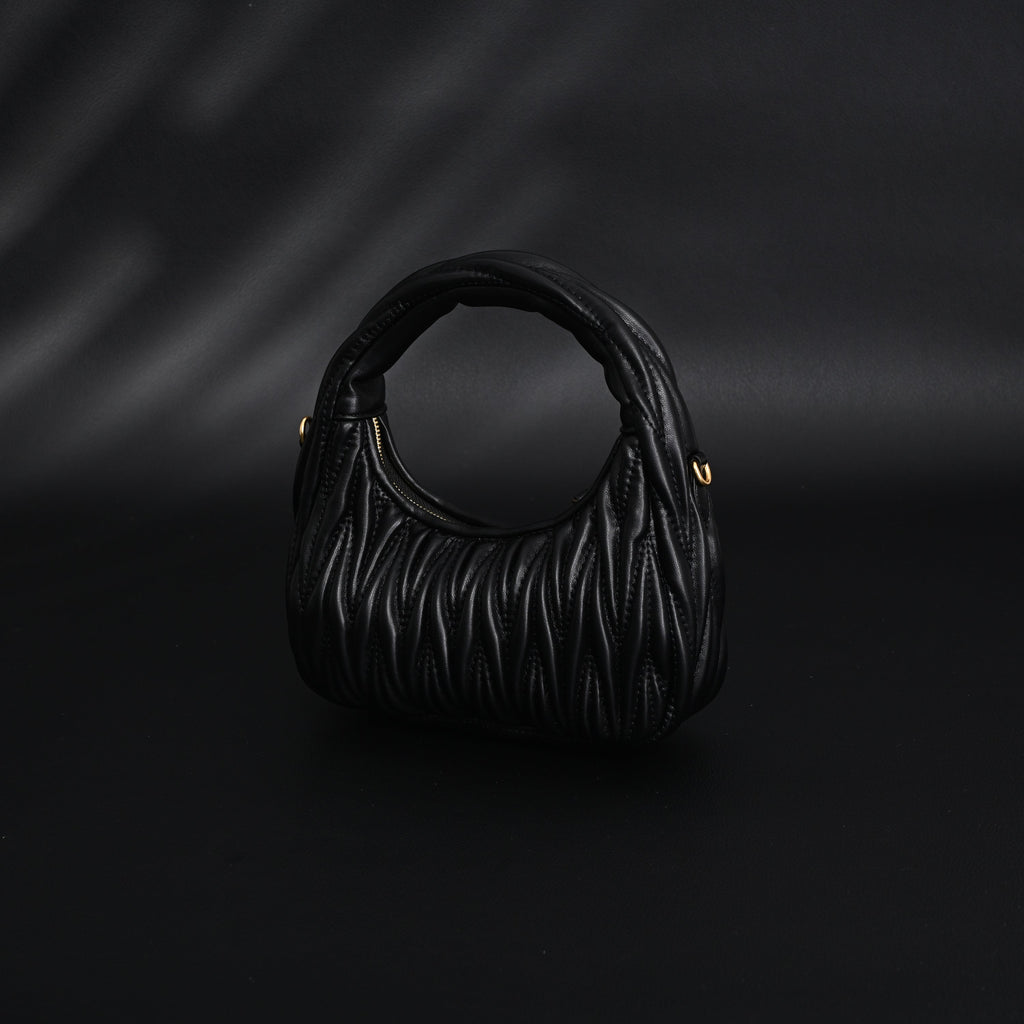 Miu Miu Matelassé Leather Hobo Bag – Black with Gold Hardware - Classic Black product image 3, provided for visual reference