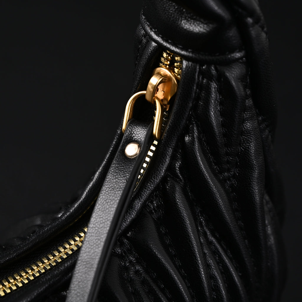 Miu Miu Matelassé Leather Hobo Bag – Black with Gold Hardware - Classic Black product image 10, provided for visual