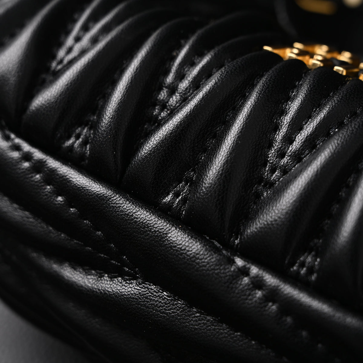 Miu Miu Matelassé Leather Hobo Bag – Black with Gold Hardware - Classic Black product image 12, provided for visual
