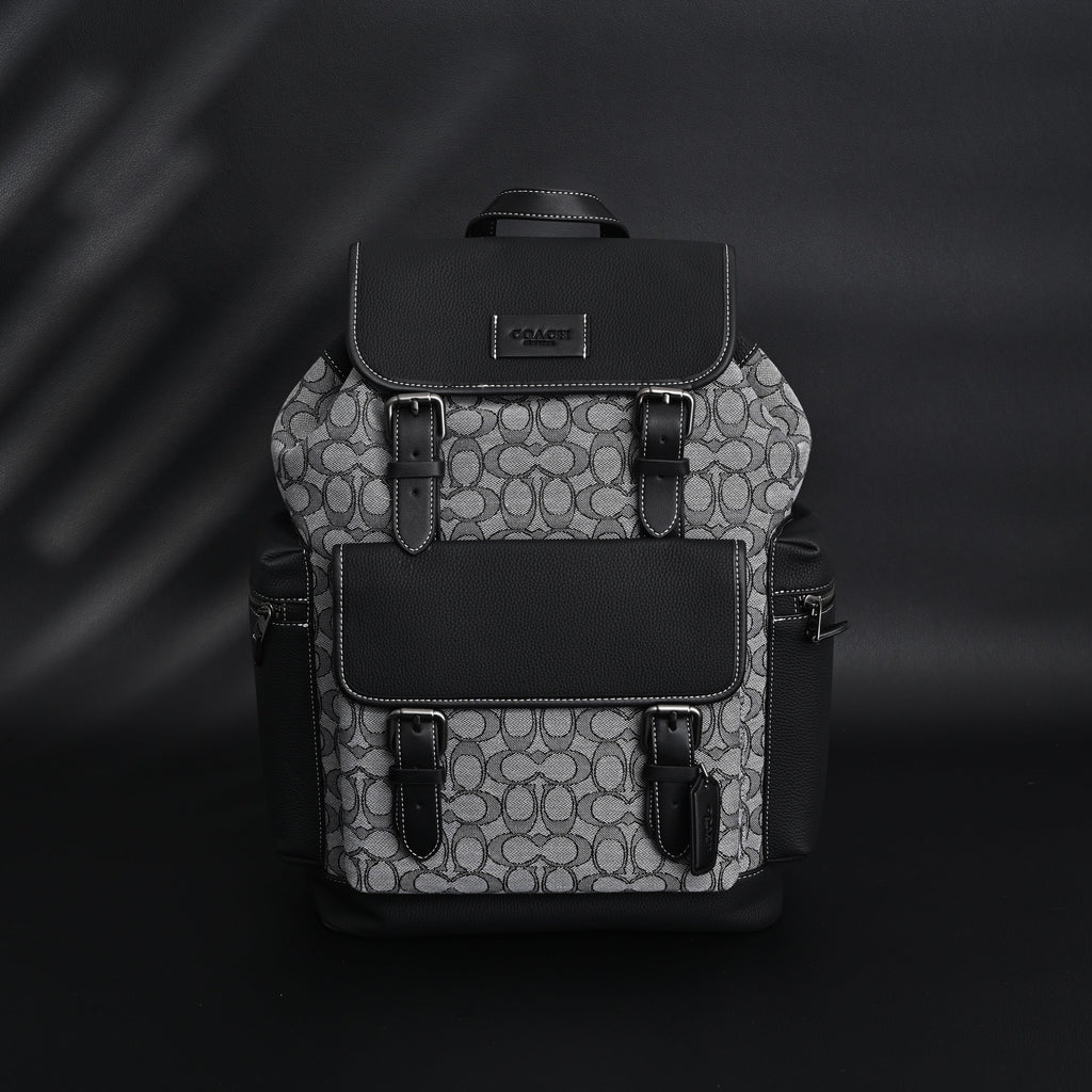 Coach Ch Sprint Backpack – Signature Canvas & Leather - Black / Grey Monogram product image 1, provided for visual reference