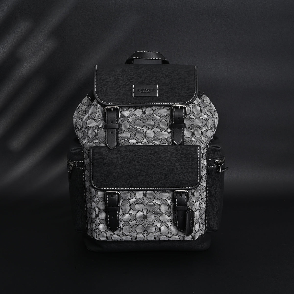 Coach Ch Sprint Backpack – Signature Canvas & Leather - Black / Grey Monogram product image 1, provided for visual reference