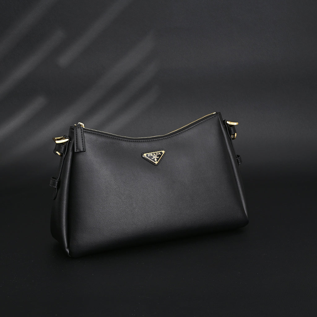 Prada Cleo Black Brushed Leather Shoulder Bag product image 12, provided for visual reference and product detail review