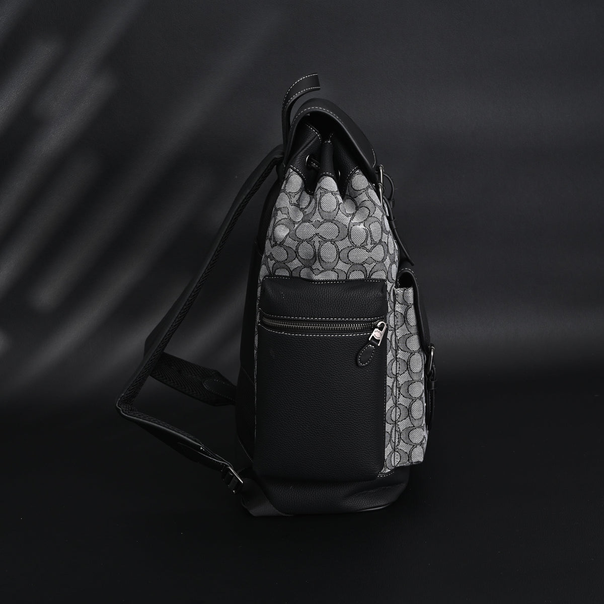 Coach Ch Sprint Backpack – Signature Canvas & Leather - Black / Grey Monogram product image 9, provided for visual reference
