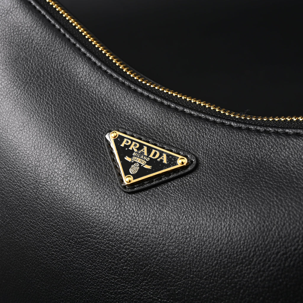 Prada Cleo Black Brushed Leather Shoulder Bag product image 15, provided for visual reference and product detail review