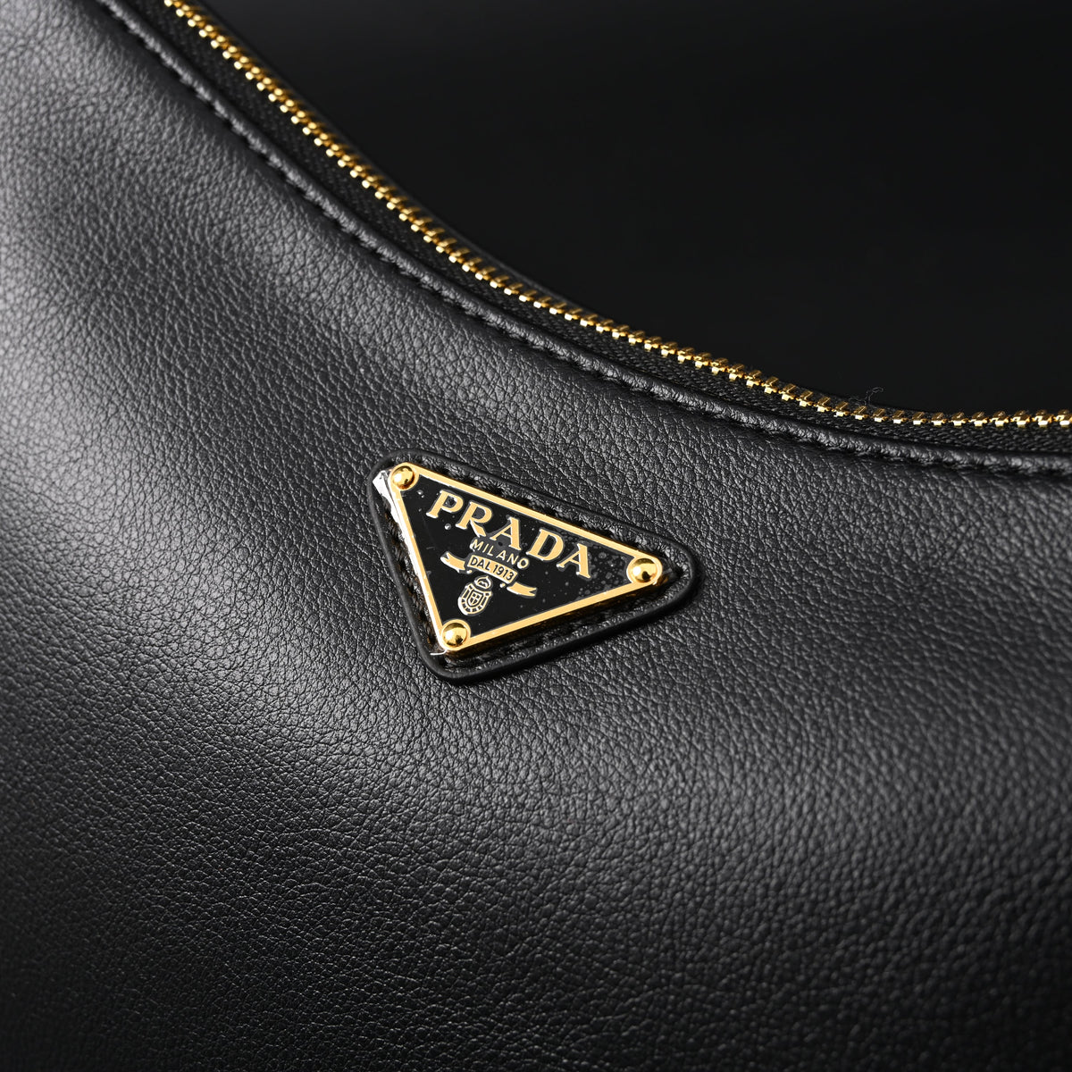 Prada Cleo Black Brushed Leather Shoulder Bag product image 15, provided for visual reference and product detail review