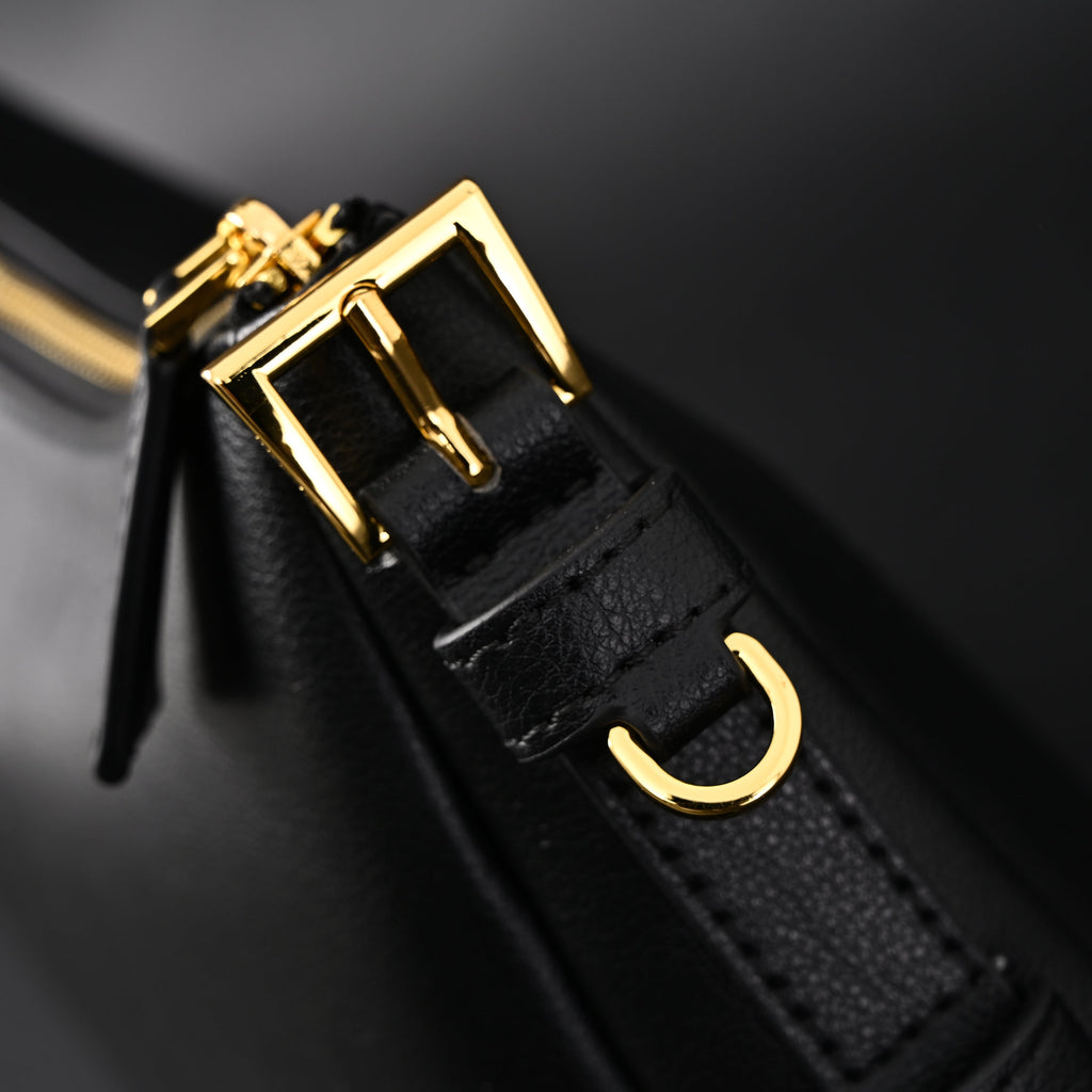 Prada Cleo Black Brushed Leather Shoulder Bag product image 8, provided for visual reference and product detail review
