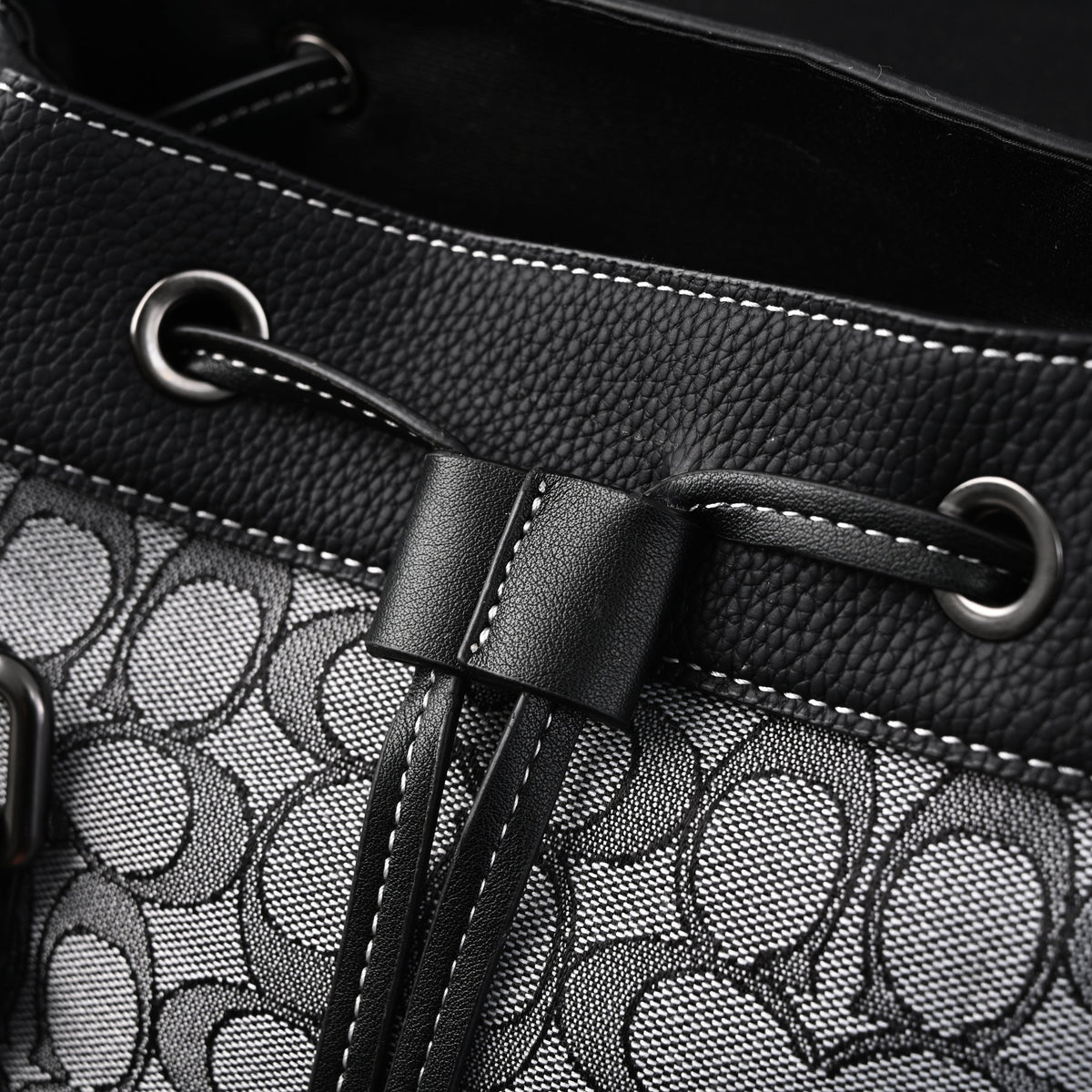 Coach Ch Sprint Backpack – Signature Canvas & Leather - Black / Grey Monogram product image 5, provided for visual reference