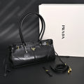 Prada Cleo Black Patent Leather Shoulder Bag with Gold Hardware product image 1, provided for visual reference and product