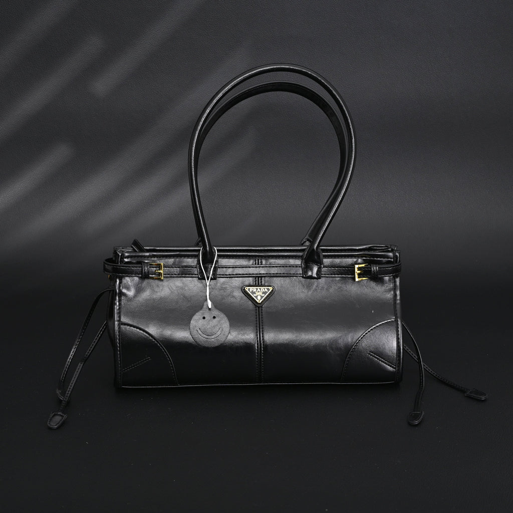 Prada Cleo Black Patent Leather Shoulder Bag with Gold Hardware product image 5, provided for visual reference and product