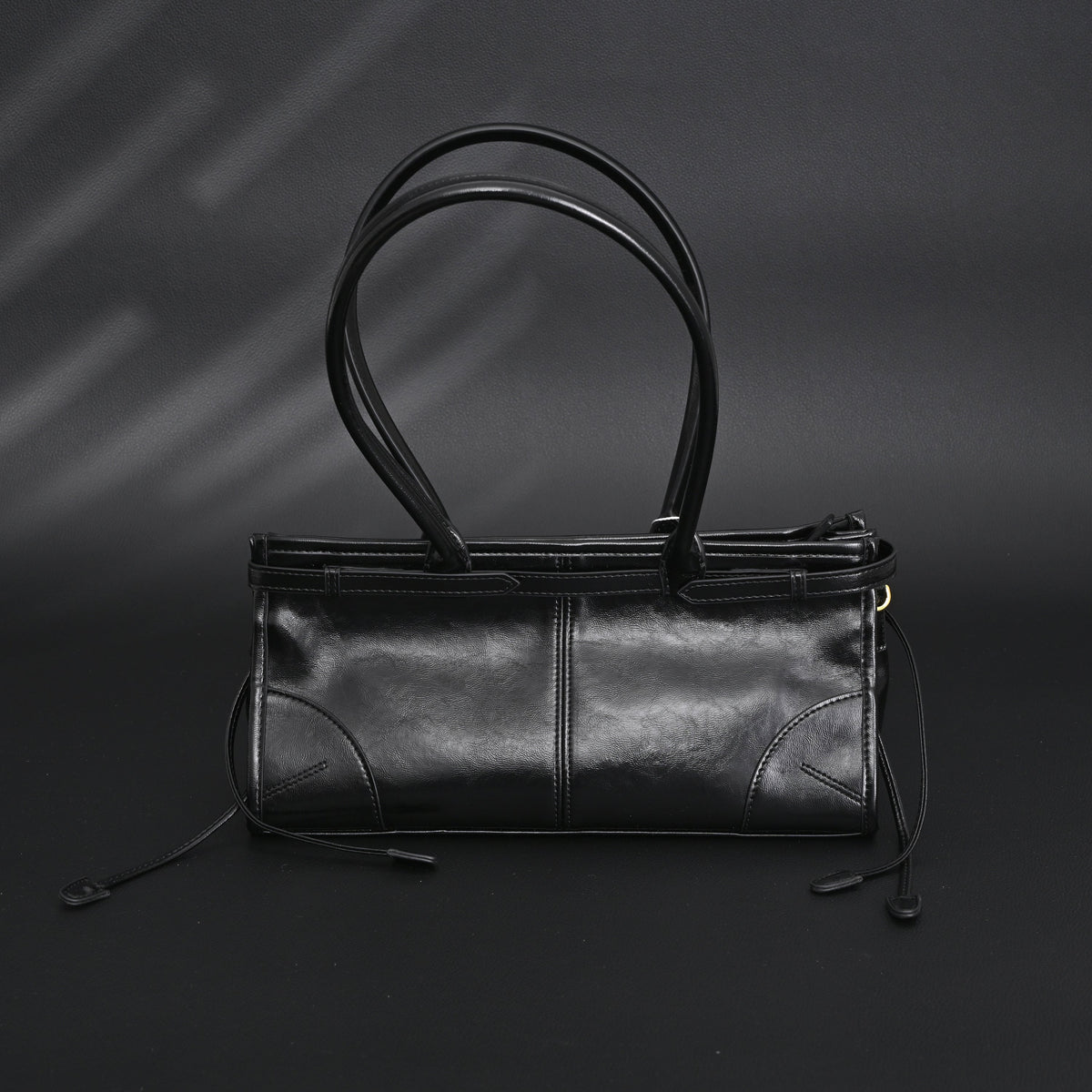 Prada Cleo Black Patent Leather Shoulder Bag with Gold Hardware product image 7, provided for visual reference and product