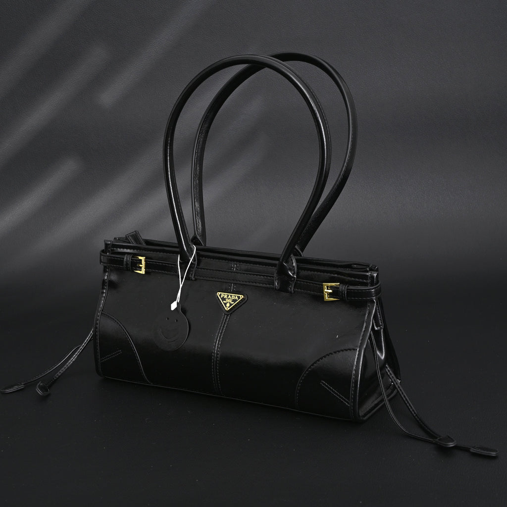 Prada Cleo Black Patent Leather Shoulder Bag with Gold Hardware product image 9, provided for visual reference and product