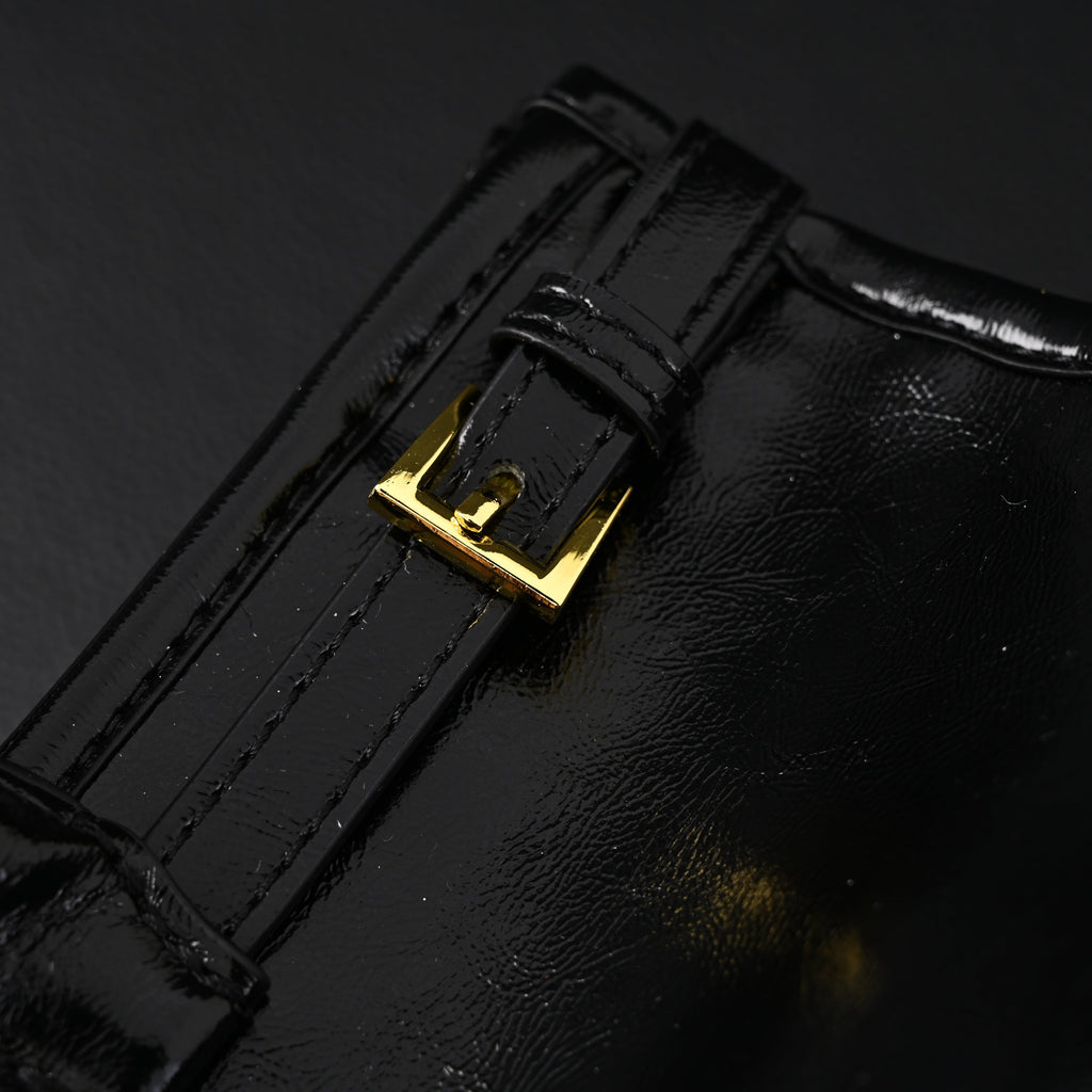 Prada Cleo Black Patent Leather Shoulder Bag with Gold Hardware product image 12, provided for visual reference and product