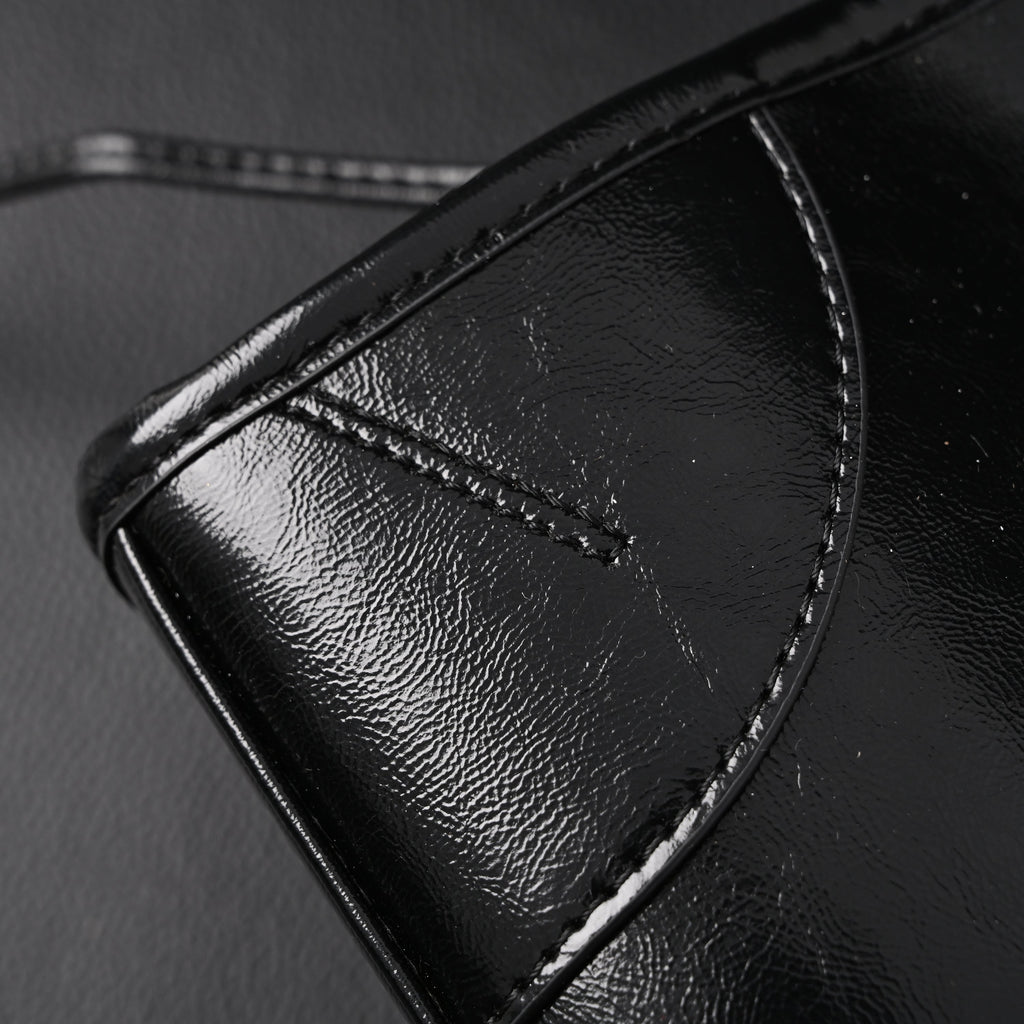 Prada Cleo Black Patent Leather Shoulder Bag with Gold Hardware product image 14, provided for visual reference and product