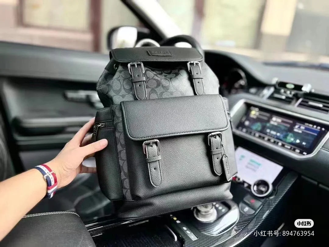 Coach Men Leather Backpack – Black Signature Canvas product image 7, provided for visual reference and product detail review