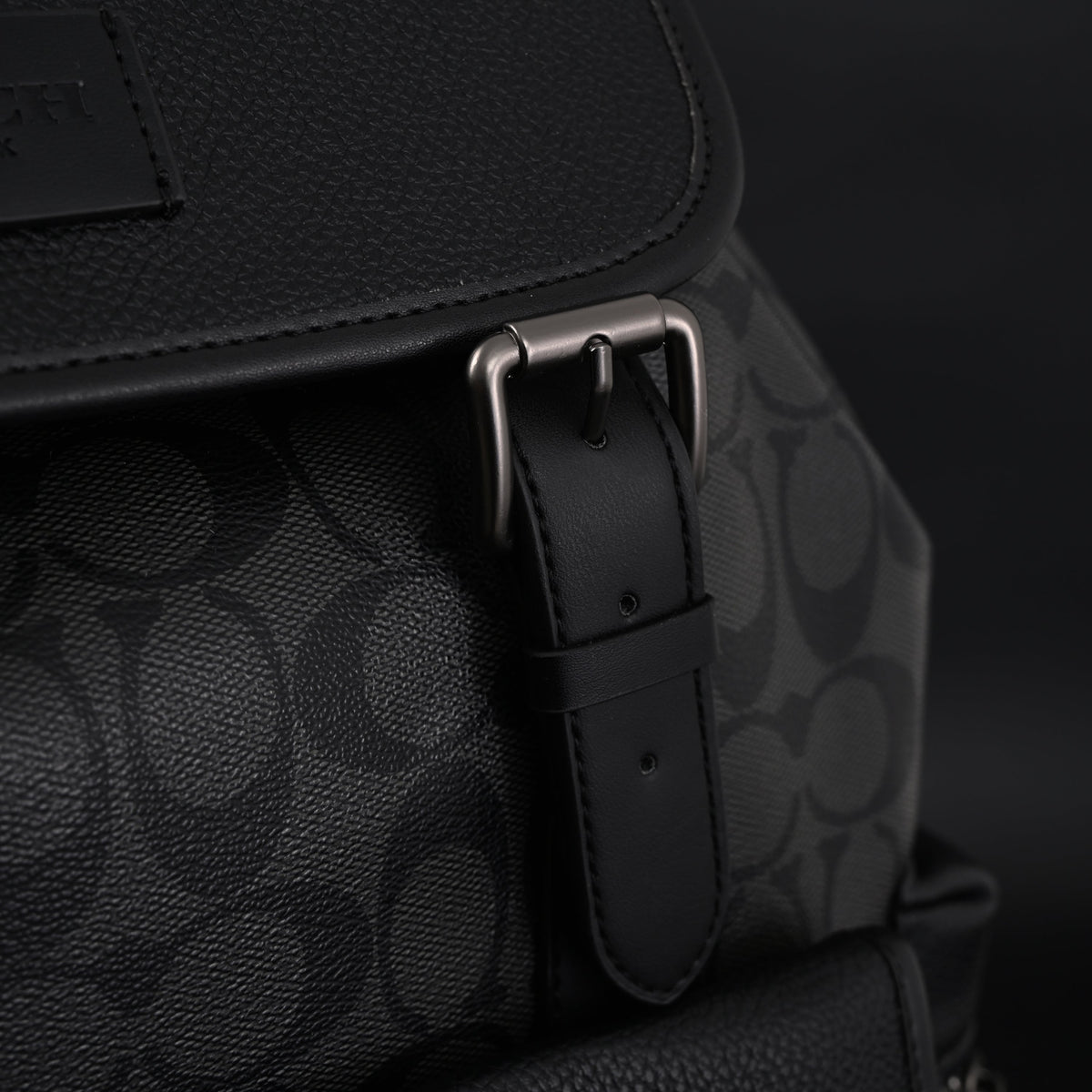 Coach Men Leather Backpack – Black Signature Canvas product image 4, provided for visual reference and product detail review
