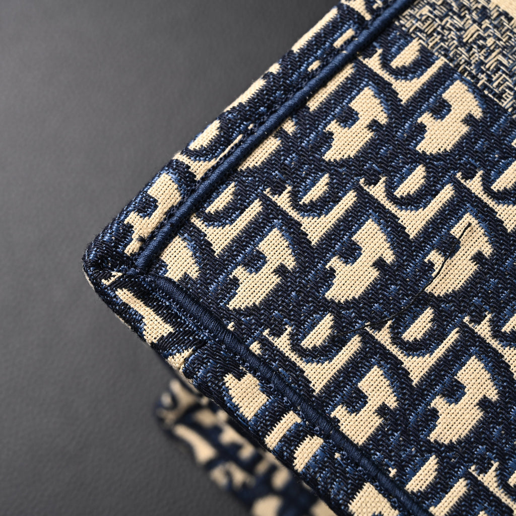 Christian Dior Large Book Tote – Blue Oblique Embroidery - Blue with Beige Contrast product image 8, provided for visual