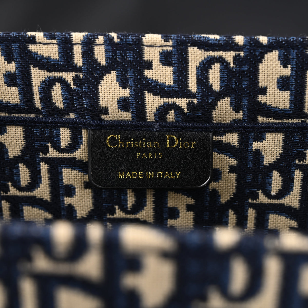 Christian Dior Large Book Tote – Blue Oblique Embroidery - Blue with Beige Contrast product image 13, provided for visual