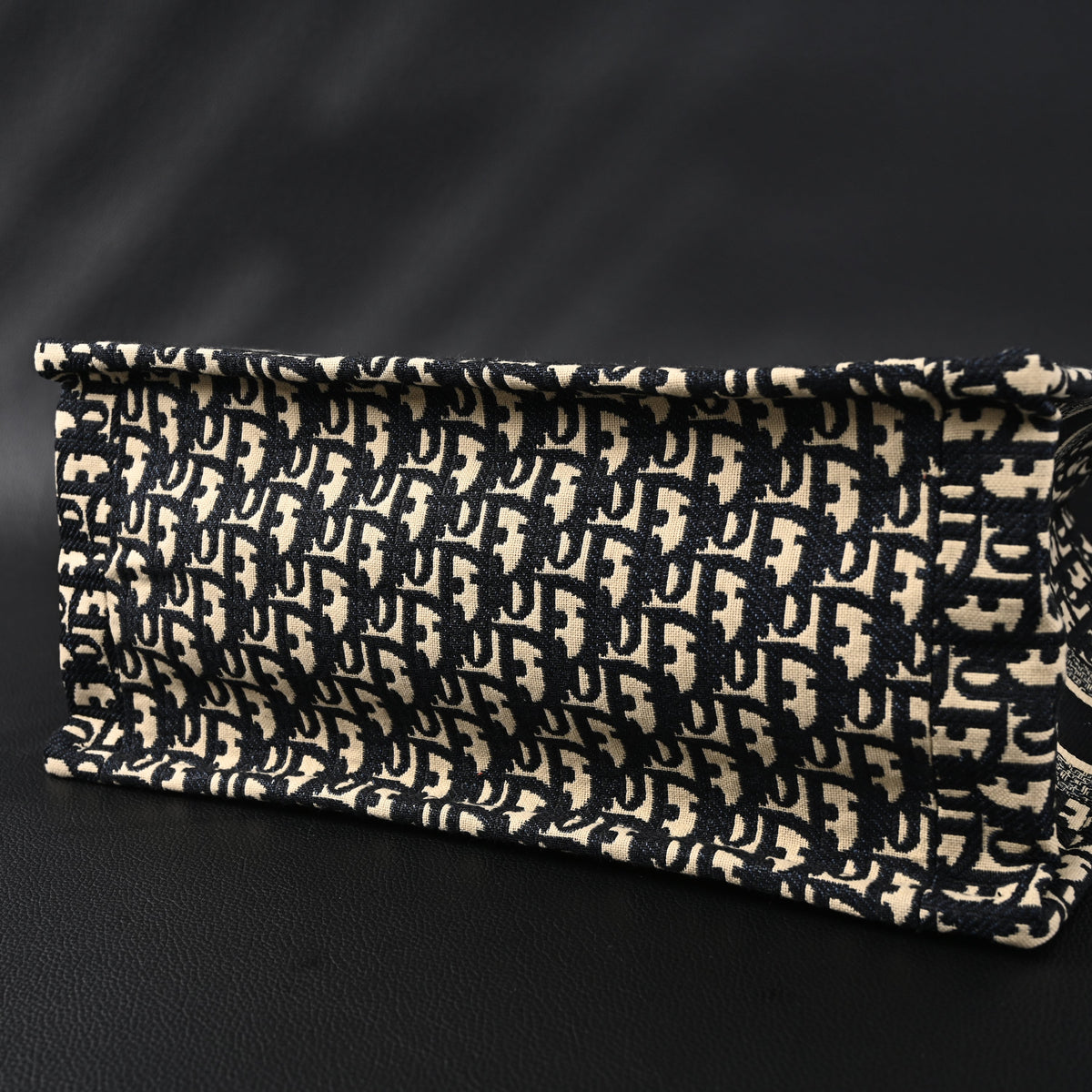 Christian Dior Medium Book Tote – Black Oblique Embroidery - Black with Beige Contrast product image 5, provided for visual