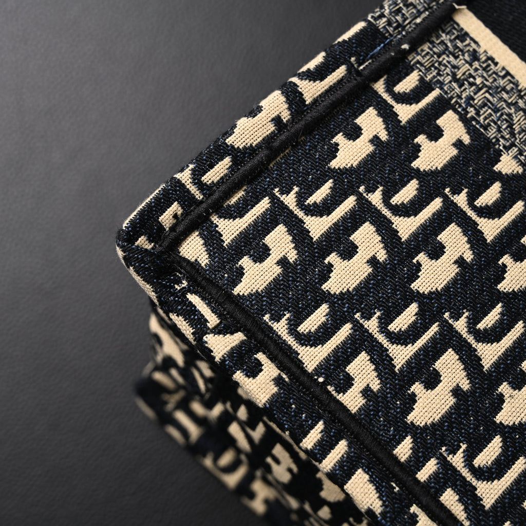 Christian Dior Medium Book Tote – Black Oblique Embroidery - Black with Beige Contrast product image 9, provided for visual