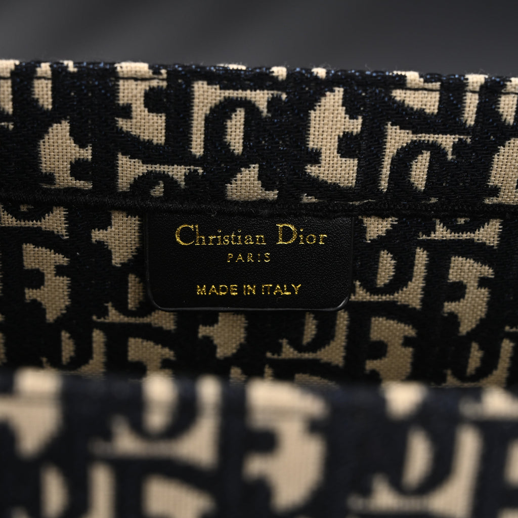 Christian Dior Medium Book Tote – Black Oblique Embroidery - Black with Beige Contrast product image 13, provided for visual