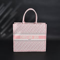 Christian Dior Large Book Tote – Pink Oblique Embroidery product image 1, provided for visual reference and product detail