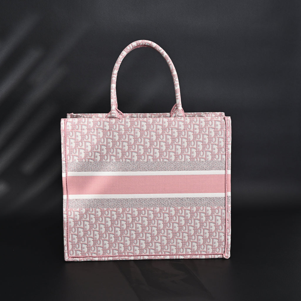 Christian Dior Large Book Tote – Pink Oblique Embroidery product image 2, provided for visual reference and product detail
