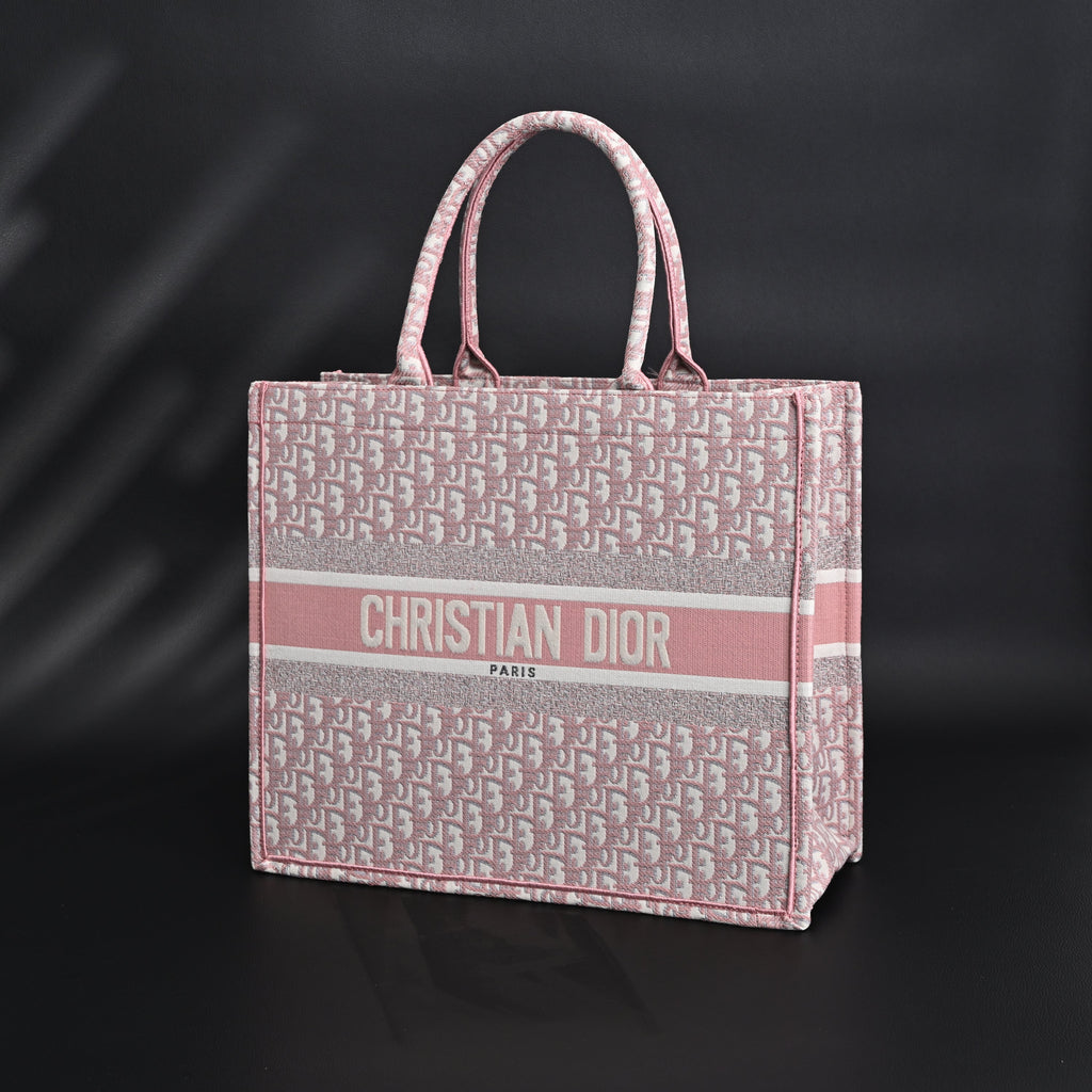 Christian Dior Large Book Tote – Pink Oblique Embroidery product image 4, provided for visual reference and product detail