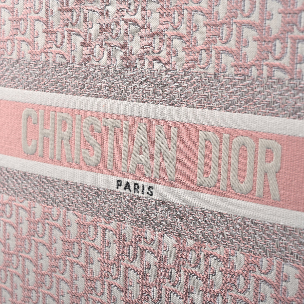 Christian Dior Large Book Tote – Pink Oblique Embroidery product image 7, provided for visual reference and product detail
