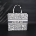 Christian Dior Large Book Tote – Toile De Jouy Embroidery - Classic Grey product image 1, provided for visual reference and