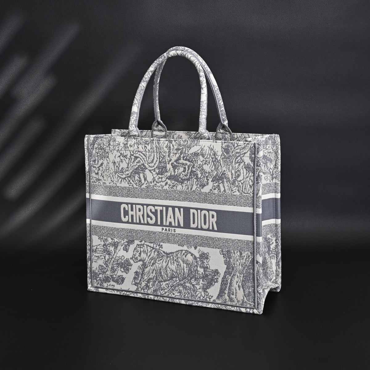 Christian Dior Large Book Tote – Toile De Jouy Embroidery - Classic Grey product image 4, provided for visual reference and