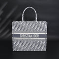 Christian Dior Large Book Tote – Grey Oblique Embroidery product image 1, provided for visual reference and product detail