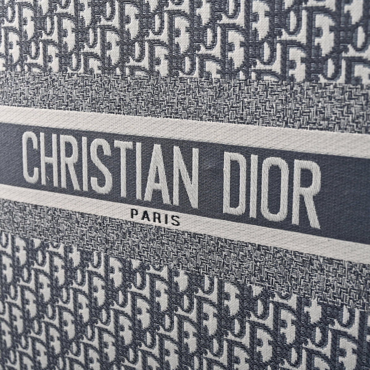 Christian Dior Large Book Tote – Grey Oblique Embroidery product image 7, provided for visual reference and product detail
