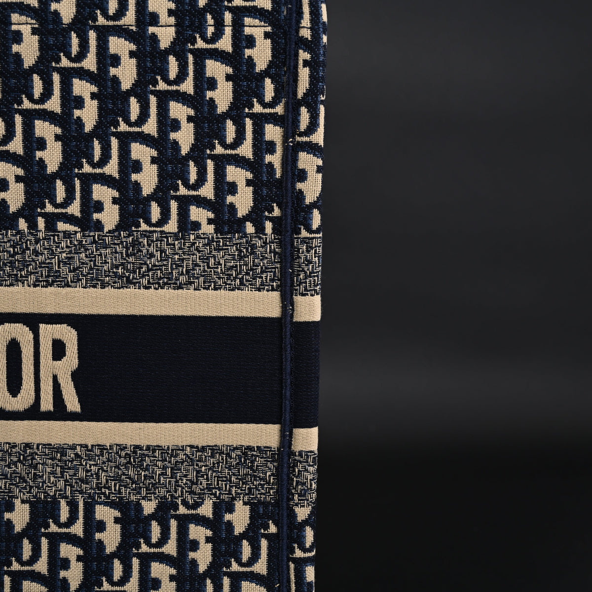 Christian Dior Large Book Tote – Blue Oblique Embroidery - Navy Blue product image 6, provided for visual reference and