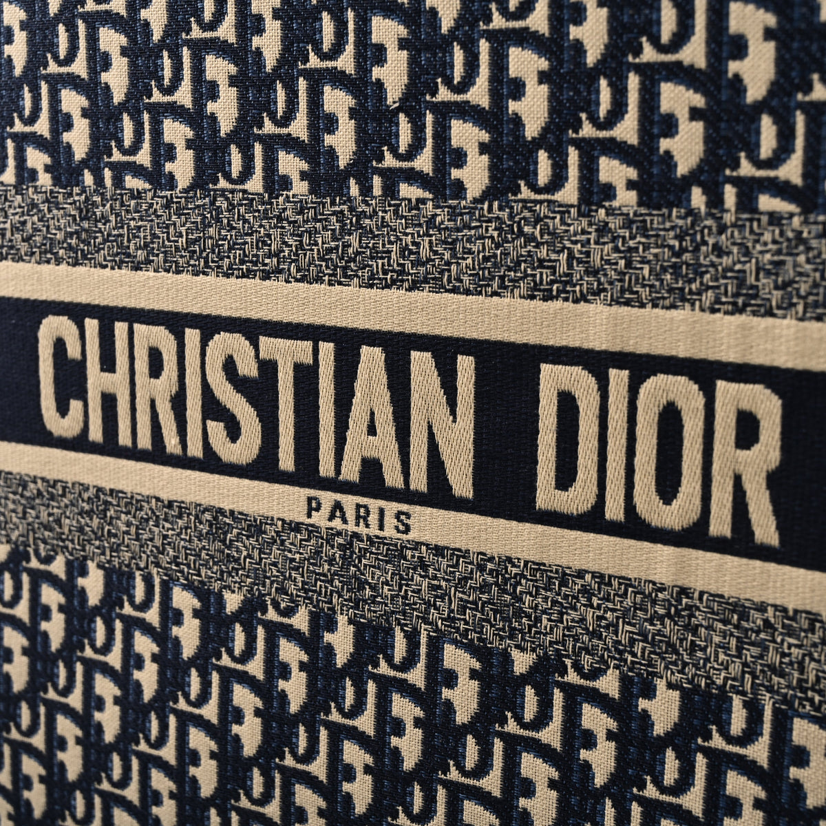 Christian Dior Large Book Tote – Blue Oblique Embroidery - Navy Blue product image 7, provided for visual reference and