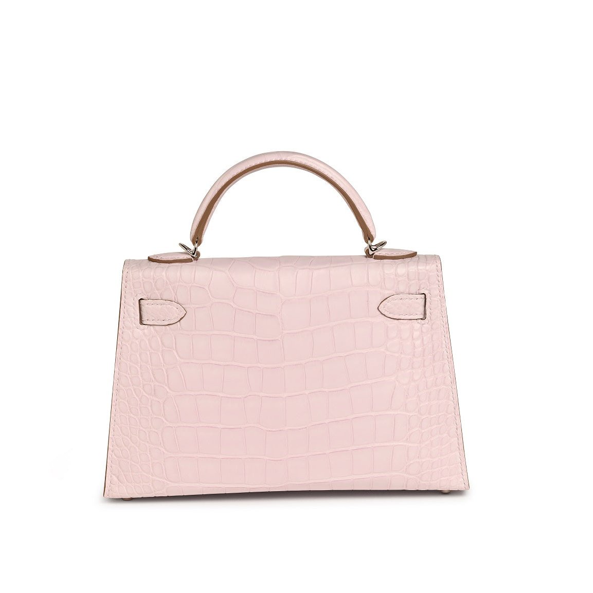 Mauve Pale Crocodile Mini Kelly Handbag product image 3, provided for visual reference and product detail review
