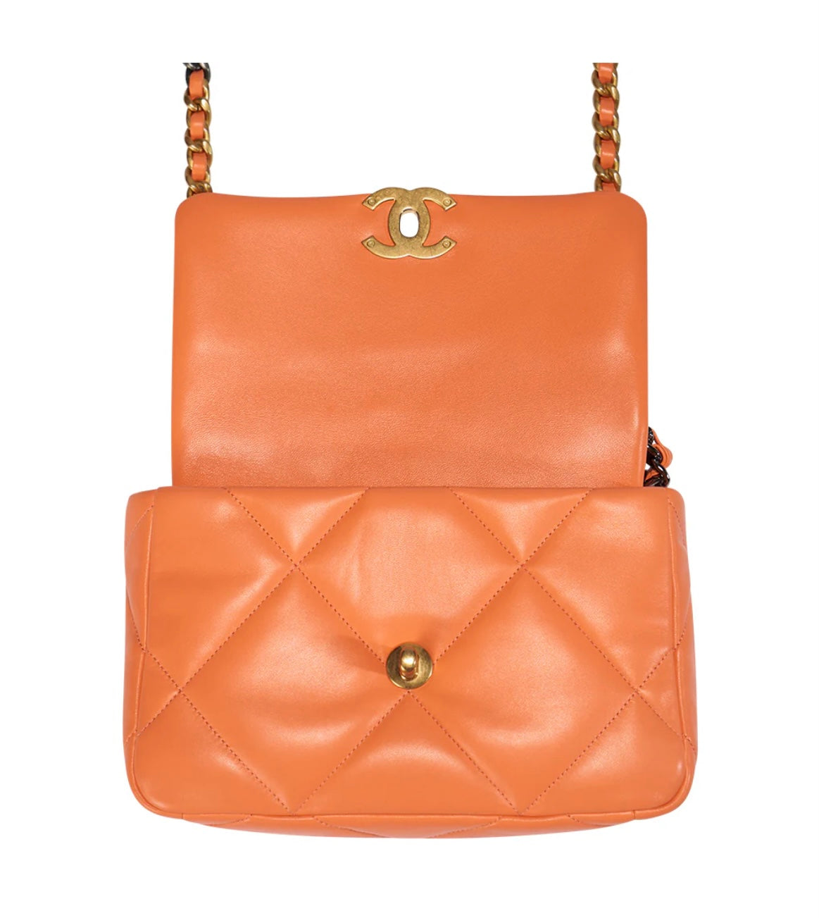 Chanel 19 Flap Bag Orange product image 3, provided for visual reference and product detail review