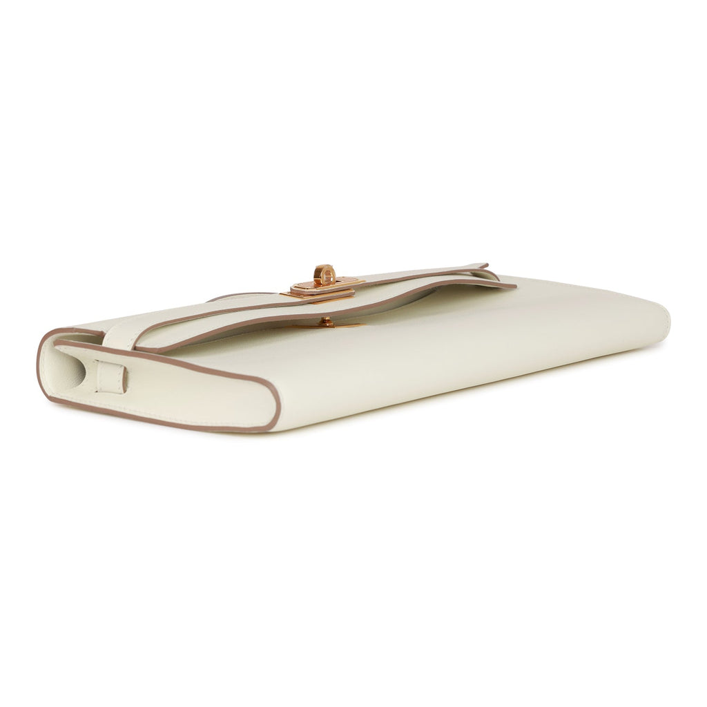 Hermès Kelly Cut Mushroom Swift Gold Hardware Clutch product image 2, provided for visual reference and product detail review