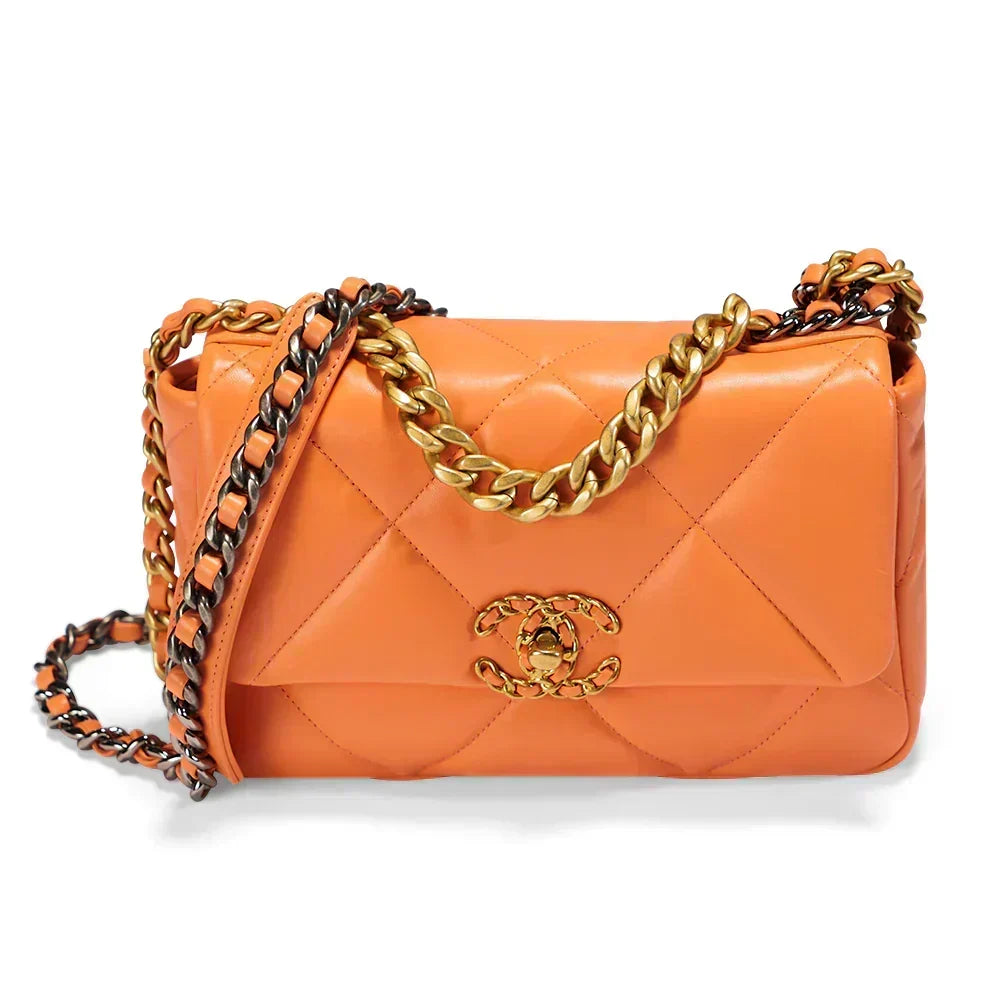 Chanel 19 Flap Bag Orange product image 1, provided for visual reference and product detail review