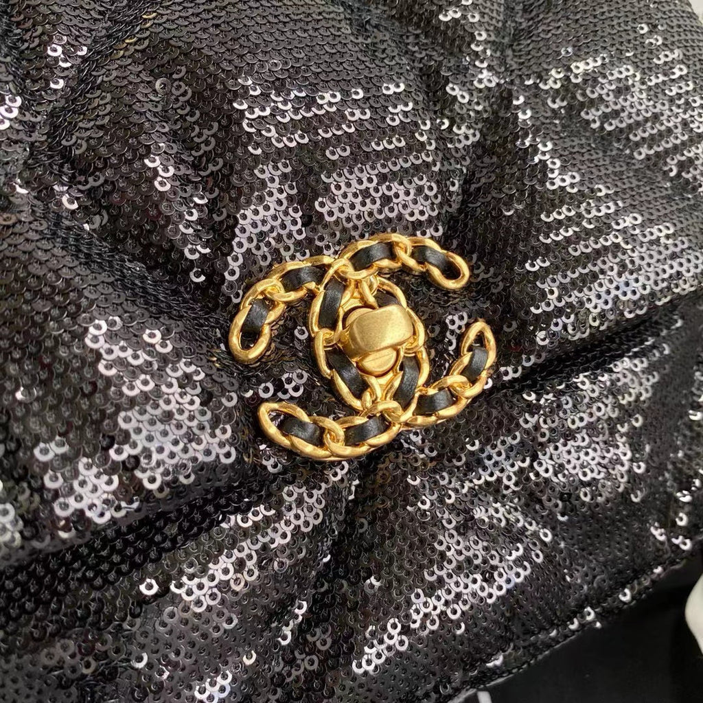 Chanel Sequin 19 Flap Bag Black product image 9, provided for visual reference and product detail review