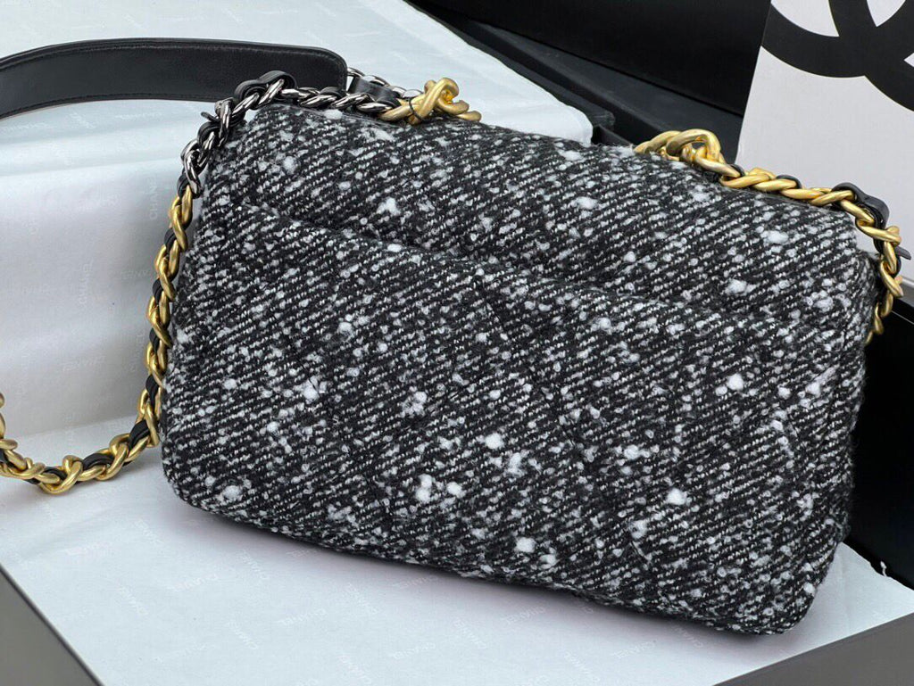 Chanel 19 Small Black and White Orea Tweed Handbag product image 3, provided for visual reference and product detail review