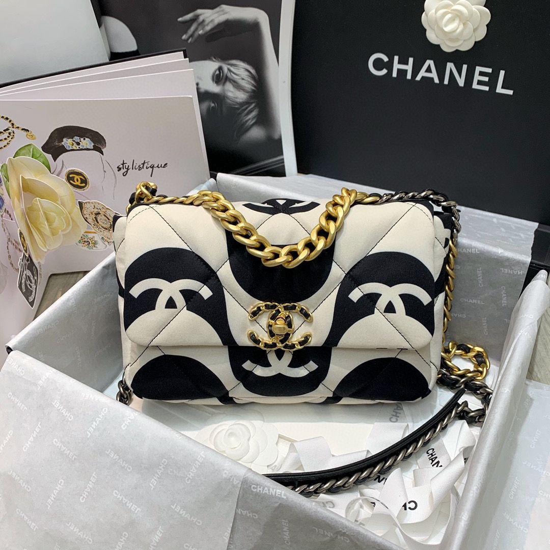 Chanel 19 Flap Bag Medium Black Ecru - Ecru and Black product image 1, provided for visual reference and product detail