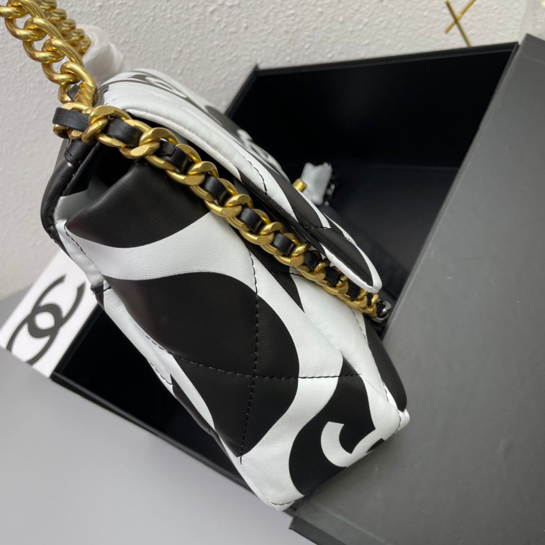 Chanel 19 Flap Bag Medium Black Ecru - Ecru and Black product image 3, provided for visual reference and product detail